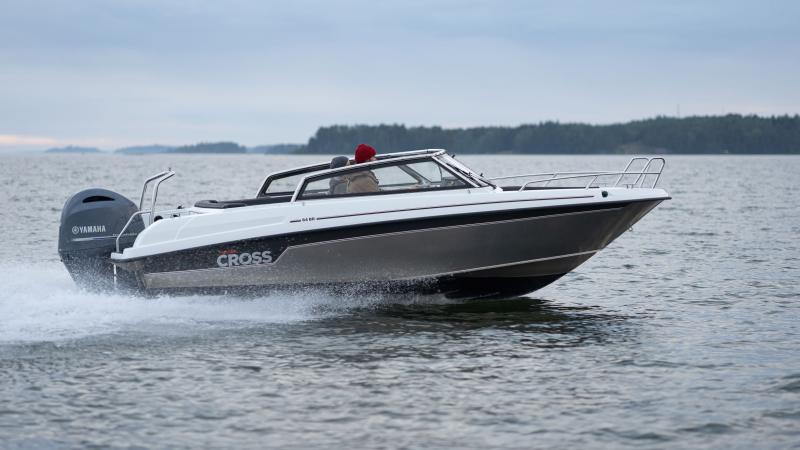 Cross 64BR has aluminum hull and fiberglass deck 